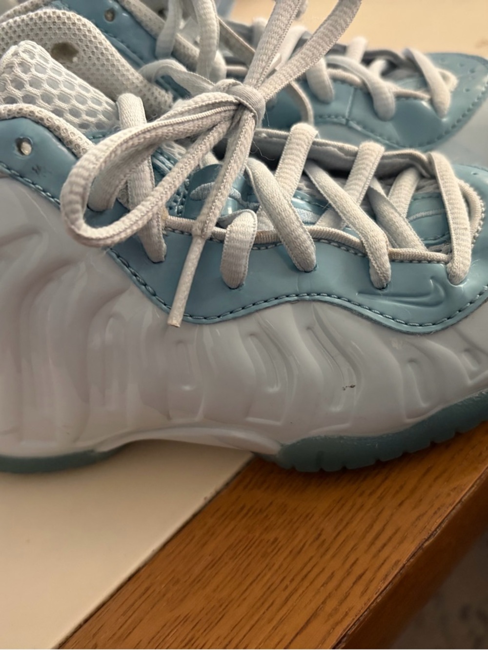 Kids Light Blue and White Foam Runner Sneakers